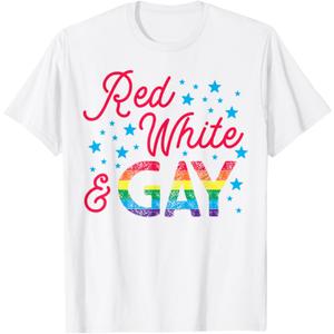 Fourth of July | Red White and Gay T-Shirt (Small)