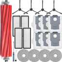 19Pcs Replacement Parts for Roborock Q Revo S/Qrevo Pro/Qrevo PlusNot for Qrevo Qrevo Vacuum Cleaner Accessories Kit,1 Main Brush 4 Mop Pads 4 Side Brush 4 Hepa Filters 6 Vacuum Bags