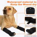 Dog Socks 4-Pack for Medium & Large Dogs, Waterproof, Wear-Resistant, Non-Slip, Prevent Licking Paws, Adjustable Straps, Anti-Falling Off, for Wooden Floors, Indoor & Outdoor Use (Black, L)
