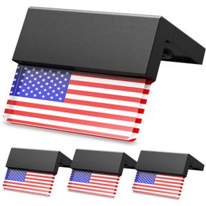 American Flag Decorations Solar Fence Lights, 6 Pack UAS Flag Solar Lights Outdoor for Fence with RGB & Warm White Mode, Waterproof Deck Fence Lights Solar Powered for Patriotic Decor