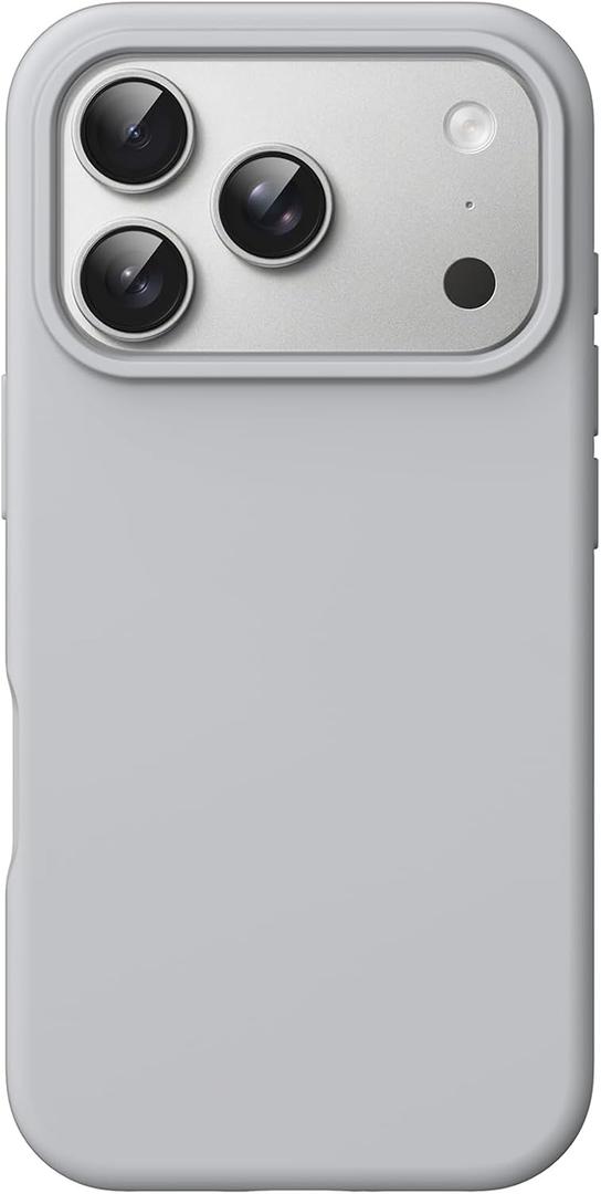 JETech Liquid Silicone Case for iPhone 17 Pro Max 6.9-Inch, Silky Soft Touch Full-Body Protection, Anti-Scratch Shockproof Phone Cover with Microfiber Lining (Grey)