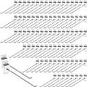 Tandefio 200 Pcs 6 and 8 Inch Slatwall Hooks Slatwall Accessories Panel Hooks Heavy Duty Metal Hanging Silver Commercial Peg for Garage Retail Display Organization