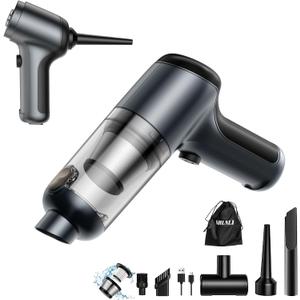 Mini Vacuum Cleaner, 120W High Power Handheld Car Vacuum Cleaner, 2 in 1 Air Duster and Hand Held Vacuum Portable Cordless, Rechargeable Small Vacuum for Car, Home, Office, PetBlack
