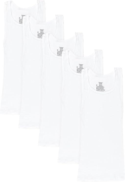 Hanes Boys' Ecosmart Cotton Tank Undershirt 3-Pack, XL, White