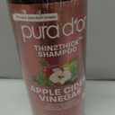 PURA D'OR Apple Cider Vinegar Thin2Thick Shampoo - Biotin, Castor Oil for Reduced Frizz, Split Ends, Clarifying & Detox, No Parabens, No Sulfates, All Hair Types, Men & Women 16 Fl Oz