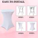 HAORUI 10 Pack Spandex Cocktail Table Covers, Fitted Round Highboy Stretch Table Cloths for Party, Bar, Wedding, Birthday, Banquet (White, Fit for 30-32" Diameter x 42" Height Tables)