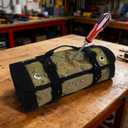 Roll Up Tool Bag Tool Roll,Portable Rollup Toolbag,Foldable Rollup organizer,Tool Organizer with 6 Detachable Pouches,Perfect for Engineers,Hobbyist,Men's gift and Engineer's gift (khaki)