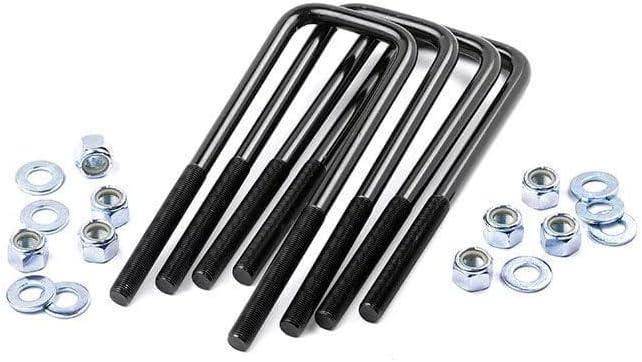 Rough Country Universal Square U-Bolt Kit - 3" W x 10" L (Inside), 9/16" Thread, Set of 4 Suspension U-Bolts