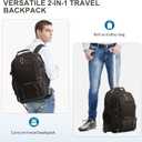 Backpack with wheels,rolling backpack with 2 Packing Cubes and compression bags,Laptop Compartment,Water Resistant Luggage suitcase,Air Travel,Weekend Trips (Brown)