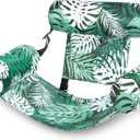 SLOOSH Pool Floats Chairs Adult,Inflatable Pool Lounge,Plant Pattern Floating Mat Hammock,Blow up Water Chairs Noodles rafts for Party Summer Water Beach Fun