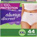 Always Discreet Adult Incontinence & Postpartum Underwear For Women, Size Xxl, Maximum Absorbency, Disposable, 22 x 2 Packs (44 Count total) 