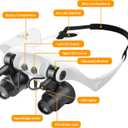 Hands Free Head Magnifying Glasses, Magnifier with Light, 1X, 2X, 3X, 5X, 6X, 8X, Ideal for Jewelry, Eyelash Extensions, Soldering, Craft, Cross Stitch