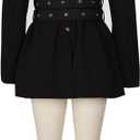 Symina Blazer Dress for Women Casual Long Sleeve Oversized Blazer Coats Fall Work Office Suit Jackets with Belts, M