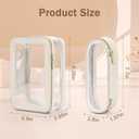 Soimeat Travel Clear Makeup Bag with Makeup Brush Bag, Leather Makeup Case Toiletry Bag, Portable Cosmetic Bag Case, Transparent Waterproof Cosmetic Organizer Storage Bag for Women, Medium, Off-White