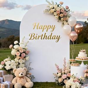 Socomi White Wedding Arch Backdrop Cover Spandex 7.2FT Fitted Stretchy Chiara Arches Stand Covers for Birthday Party Bridal Baby Shower Ceremony Banquet Decoration