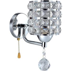 Modern Decorative Crystal Wall Sconces, Wall Lamp Light with E26 Socket 5W Bulb for Living Room Bathroom Bedroom and Hallway, Silver