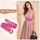 JASGOOD Women Stretchy Wide Waist Belt for Dress Ladies Vintage Elastic Belt (Pink)