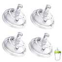 Sippy Straw Nipples for Comotomo Baby Bottles, Transition Straw Sippy Cup 100% Food Grade Silicone Soft Nipple, 8m+, Pack of 4