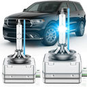 TLEVELCL Fit for Dodge 2014-2020 Durango RT SRT GT SXT Sport D3S HID Xenon Headlight Bulbs, Upgraded High Low Beam 35W Bi-Xenon Light Bulb Replace, 8000K White Blue, Plug and Play, Pack of 2