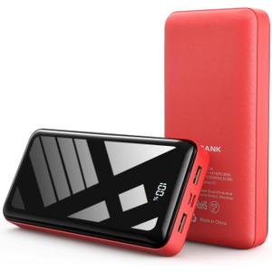 Portable Charger Power Bank 50000mAh, 22.5W Fast Charging Battery Pack, USB C Quick Charge 3 Outputs & 2 Inputs, LED Display, External Cell Phone Battery Bank for iPhone 16/15/14/13, Samsung, Android (Red)