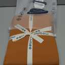 MooMee Flat Top Sheet Only 100% Washed Cotton Linen Like Textured Breathable Durable Soft Comfy (Burnt Orange, Queen)