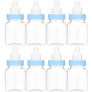Baby Shower Favor - 36 Pack Mini Milk Bottle Party Favor Gift Bag Boxes 1.5" x 3.5" - Baby Shower Candy Jar (Blue)