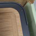 Cutting Boards for Kitchen - Food Grade Double Sided Pure Titanium& Bamboo Chopping Board with Handle, Slip resistant Non-toxic Charcuterie Board Housewarming Gifts (1611)