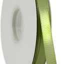Sage Green Ribbon 3/8 Inch x 50 Yards Satin Ribbon Continuous, Single Face, for Crafts, Gift Wrapping, Floral Bouquet, Weddings, and Decorations, with Spool