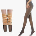 Warm Translucent Fleece Lined Tights for Women, Large
