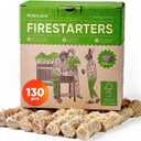 Inflame Fire Starters 130 pcs Fire Starters for Campfires, Grill, BBQ, Fireplace, Woodstove - Charcoal Starter - Waterproof, Weather-Resistant - Natural Wood Fireplace Starters