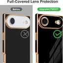 Designed for iPhone Air Case Rectangle, Works with Magnetic Wireless Charging, Full Lens Protection, Flexible TPU Electroplated Edge for Women Men Phone Case for iPhone Air Black (Air 6.5inch)