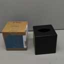 Tissue Box Cover, Square Facial Tissue Holder Storage for Bathroom Vanity, Countertops, Dressers, Night Stand, Parlors and Offices - Black