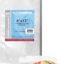 Avid Armor Chamber Vacuum Sealer Bags Heavy Duty, BPA-Free, Pre-Cut Chamber Vacuum Bags for Food Preservation, Freezer Storage, Sous Vide and more, 250/Pack (Clear - 250, 6x12)
