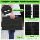 Rubber Threshold Ramp with A Handle, Wheelchair Door Ramp 4.3 Inch Rise for Cars/Scooters/Walkers/Doorway/Home Steps/Driveway (2PCS, 2200LBs Load)