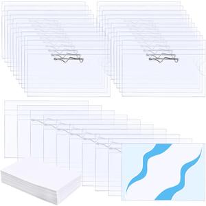 Anjmd 50 PCS Name Tags with Pins Name Badge Holders Clear Plastic Name Tag Holders with Pin with 50Pcs Inserts Fit Card (3.58 x 2.16 inch) Anjmd 50 PCS Name Tags with Pins Name Badge Holders Clear Plastic Name Tag Holders with Pin with 50Pcs Inserts Fit Card (3.58 x 2.16 inch)