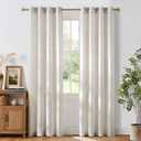 NICETOWN Linen Curtains 84 inches Long, Grommet Thick Flax Linen Privacy Assured with Light Filtering Window Treatments for Bedroom/Living Room, Vannila, W55 x L84, 2 Panels (Vanilla)
