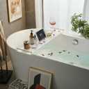 Bathtub Tray Acrylic Bath Tray Bathtub Caddy Non-Slip Bath Tub Tray Table with Gold Brushed Handles (Clear)