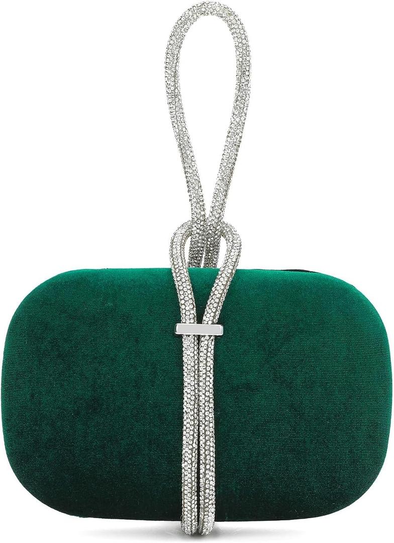 CARIEDO Women's Rhinestones Evening Handbag Crystal Clutch Bridal Purse for Wedding Prom Night Out Party (Jm8700-green)