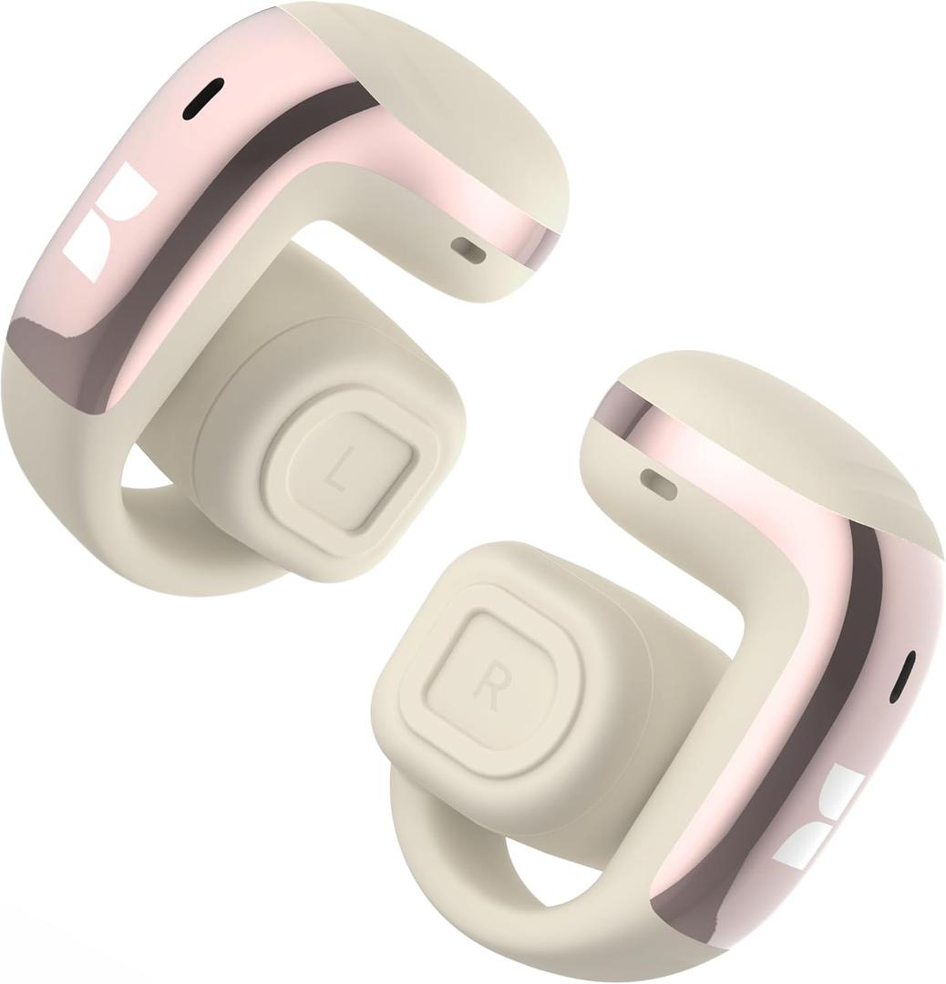 Monster Airclip AC210 Open Ear Headphones, Clip-On Earbuds, Lightweight Comfort, Secure Fit, Crystal-Clear Call, IPX6, 36H Playtime, Bluetooth 6.0 Wireless Earbuds for Running/Cycling/Gym (White)