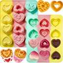 2PCS Heart Silicone Molds for Chocolate, Candy, Wax - 12 Cavities Each, 6 Love Designs, Non-Stick Food Grade Fondant Mold for Valentine's Day Gift, Baking, Ice Cube, Resin Crafts, Soap, Candle Making
