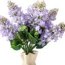 Thiccywoov 10 Pcs 24" Artificial Lilac Flowers Purple Fake Delphinium Antirrhinum Stem Real to Touch Faux Purple Lilac Flower Arrangements for Vase Table Centerpieces Wedding Bouquet Home Decoration