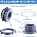 Outus 2 Inch PVC Bulkhead Fitting Water Tank Connector for Rain Barrels, Aquariums, Ponds or Water Tanks