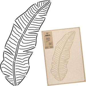 NAKLEO Floral Large Wall Painting Stencil 16,9" x25,2, Art Deco Banana Leaf Outline Pattern, Reusable Plastic Flower Template, DIY Art and Craft Home Decor, Floor Wood Fabric Furniture