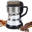 Electric Coffee Grinders150-300w Silver Spice Grinder, One-Button Operation to Grinder Coffee Beans, Spices, Dry Herbs, Nuts, etc.1 Plastic Brush and 1 Plastic Spoon Included