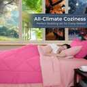 HEVUMYI Hot Pink & Baby Pink Queen Comforter Set - 7-Piece All Season Bed in a Bag Queen, Ultra Soft Bedding Set with Comforter, Flat Sheet, Fitted Sheet, Pillowcases, Pillow Shams