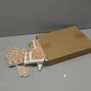 Faccito 9 Pcs Wood Gingerbread House Decor Sets Christmas Village Bulk Wooden Christmas Tree Centerpiece Winter Desk Shelf Ornament for Mantel Window Xmas Tabletop Farmhouse Indoor Decorations