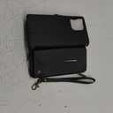 for iPhone 16 Pro Max Case, Women Men Multi-Function Wallet Case with Stand RFID Blocking Featuring Magnetic Closure Zipper Includes Shoulder Strap Wrist Strap (Black)