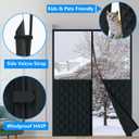 RELIANCER Magnetic Thermal Insulated Door Curtain,Waterproof Oxford Cloth Door Cover w/Clear Window,Fits 34"x78" Doors,Draft Blocker Doorway Blanket,Cotton Fiberfill Doors Curtain for Heat Insulation