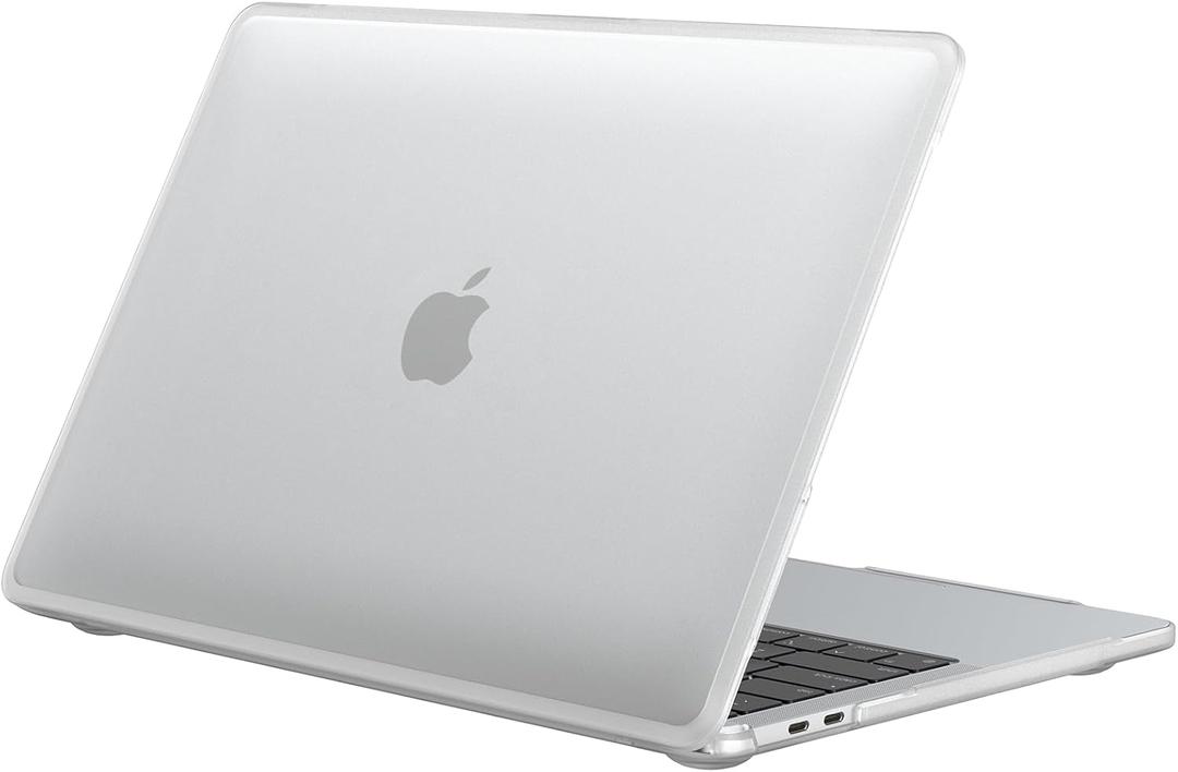 BlueSwan Anti-Cracking Hard Shell Case Compatible with MacBook Pro 13 inch, M2/M1 2025 2022-2017 A2338 A2289 A2251 A2159 A1989 A1706 A1708, Anti-Fingerprint Soft TPU Bumper, Frosted White