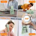 Oneagle 360 Spin Magnetic Stand for Samsung Galaxy S25 Edge Case Translucent [Fit for Magsafe], Matte Slim S25 Edge Phone Case 6.7" with [Rotatable Kickstand Ring] [15FT Mil-Grade Shockproof]-Green